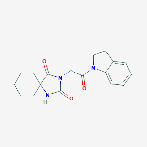 3-[2-(2,3-dihydro-1H-indol-1-yl)-2-oxoethyl]-1,3-diazaspiro[4,5]decane-2,4-dione图片