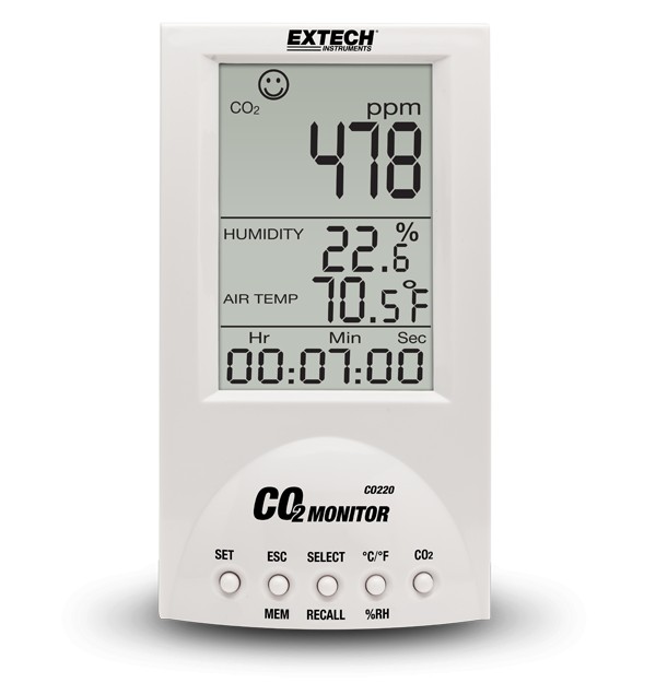 Extech CO220桌面室内空气质量CO₂监测仪图片