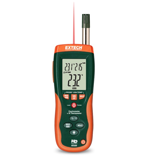 Extech HD500带红外测温仪的干湿球湿度计图片