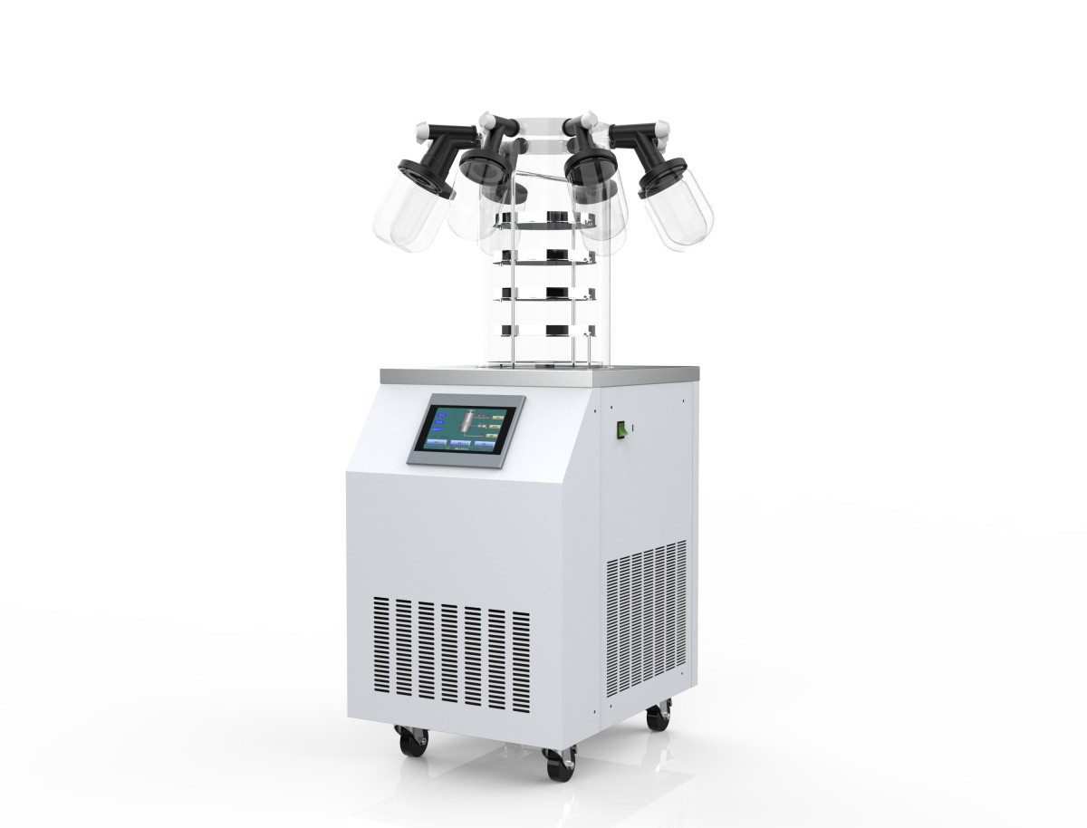 LGJ-12N/CG多歧管标准型-广口瓶实验型冷冻干燥机图片