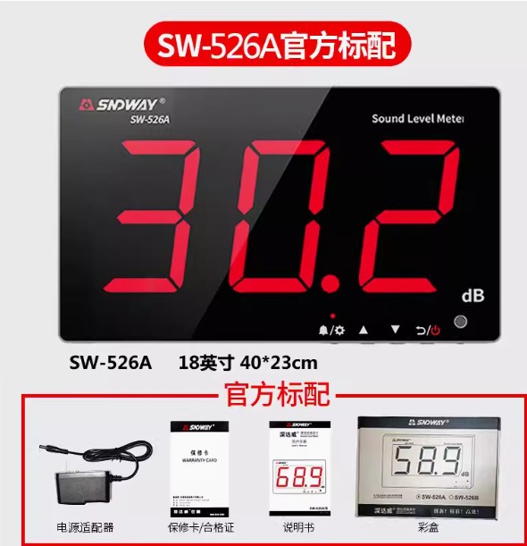 SW-526A大屏壁挂式噪音计高精度图片