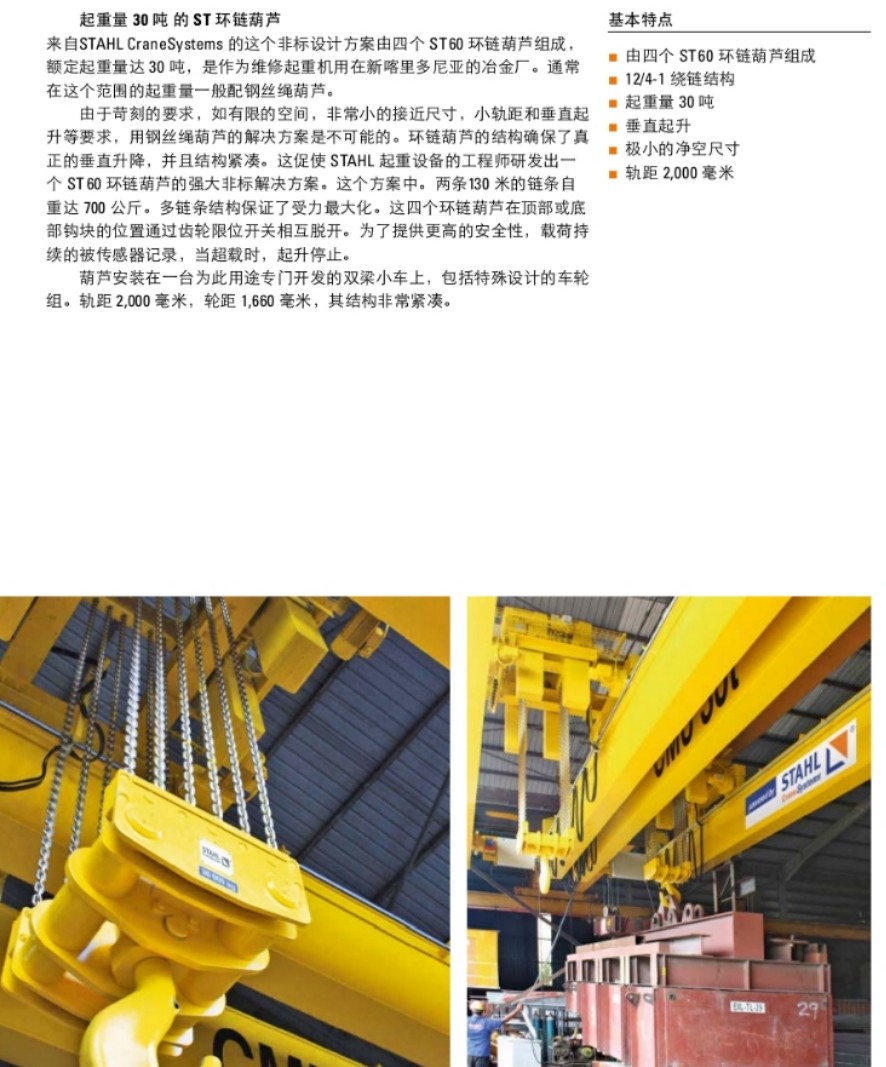 STAHL起重量30吨的ST环链葫芦图片