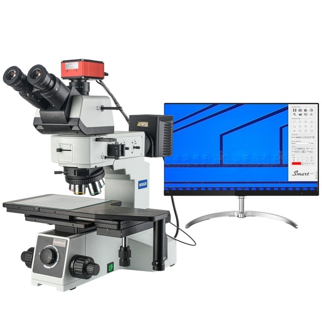 KP-MX6R-4K 190X-1900X三目金相显微镜明暗场,偏光DIC观察6英寸大平台,4K高清测量相机图片