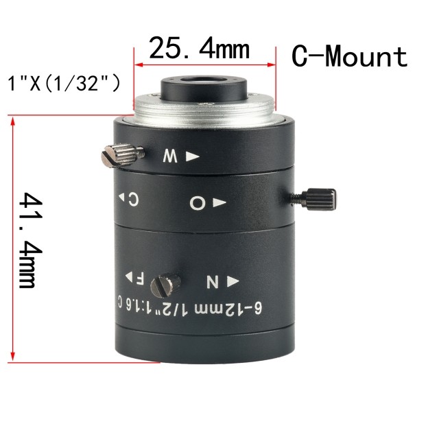 KP-0612MM 300万像素,6-12mm工业镜头,手动变焦,无畸变工业检测镜头图片