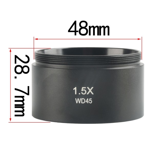 KP-1.5X立体显微镜增倍镜,1.5X/WD45mm,工作距离显微镜物镜,48mm安装尺寸图片