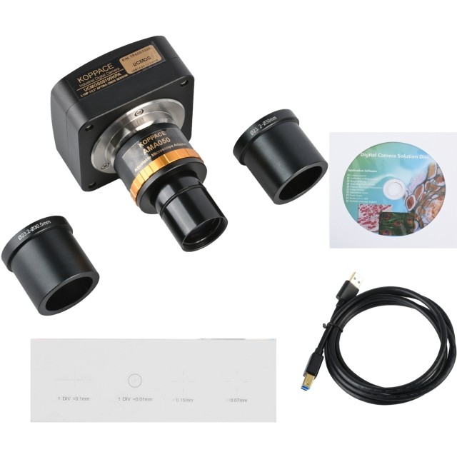 KP-5100KPA-AMA050 500万像素,显微镜相机,USB2.0,可调焦0.5X工业相机电子目镜,23.2mm至30mm和30.5mm图片
