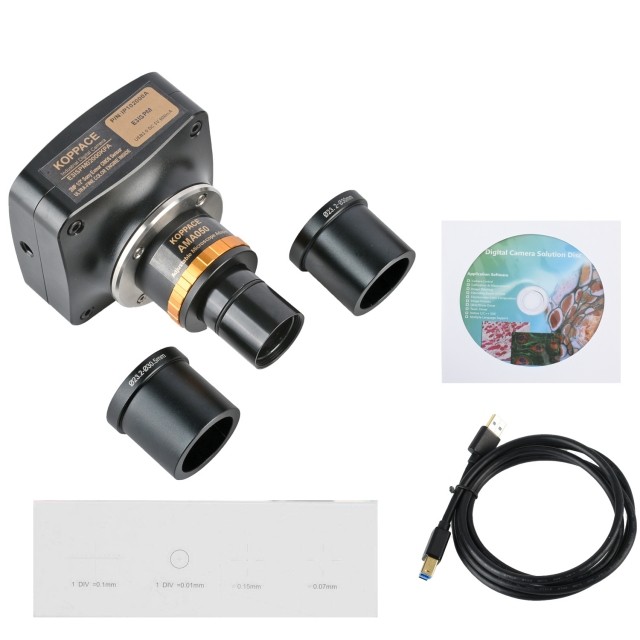 KP-2000KPA-AMA050 200万像素,显微镜相机,USB3.0,可调焦0.5X工业相机电子目镜,23.2mm至30mm和30.5mm图片