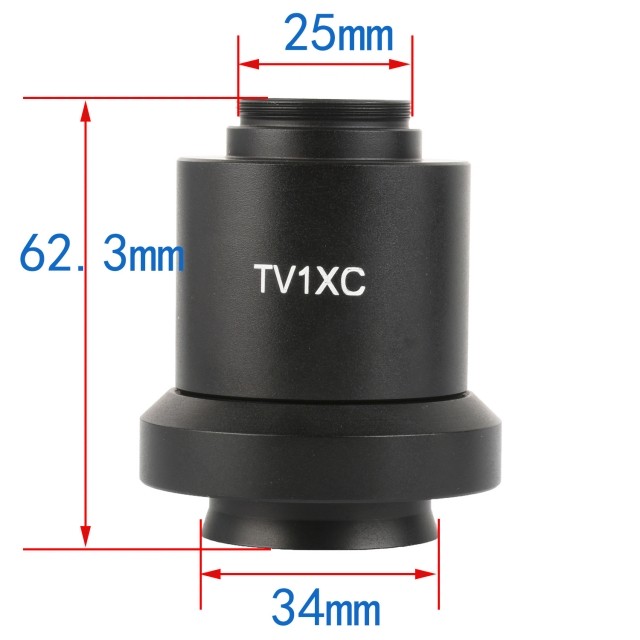 KP-L1X 1X,三目显微镜C型接口,相机适配器,34mm,显微镜安装接口,25.4mm显微镜相机接口图片