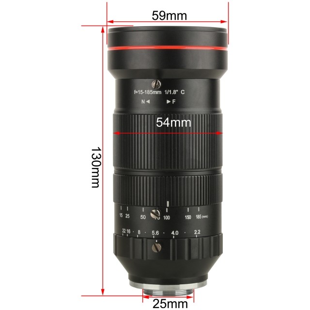KP-15185MM 800万像素15-185mm手动变焦工业检测镜头图片