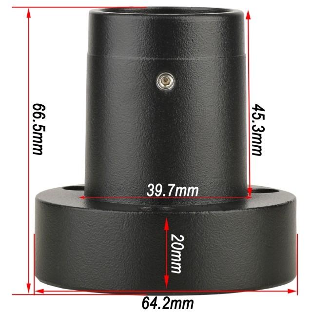 KP-C20X黑色显微镜固定座27.9mm立柱连接口M5螺钉安装接口图片