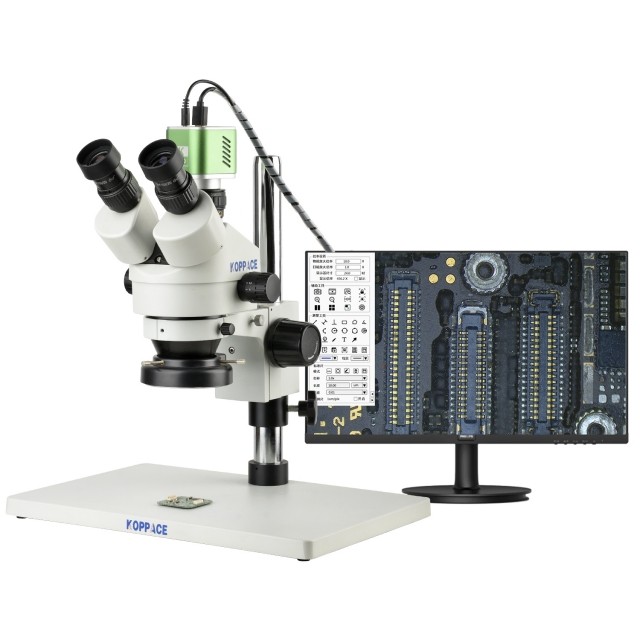 KP-3609B3 3.5X-180X三目立体电子显微镜图片