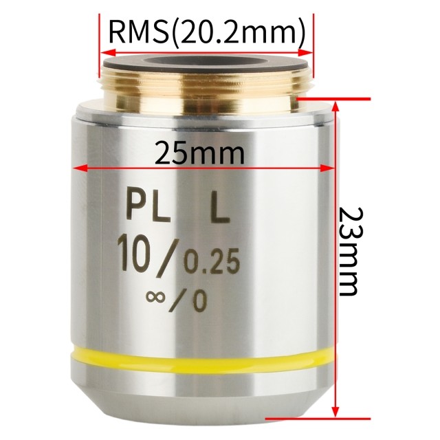 KP-PL10X/WD20.2 10X无限远平场消色差金相物镜,安装接口20.2mm图片