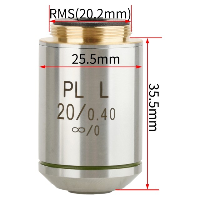 KP-PL20X/WD8.8 20X无限远平场消色差金相物镜,安装接口20.2mm图片