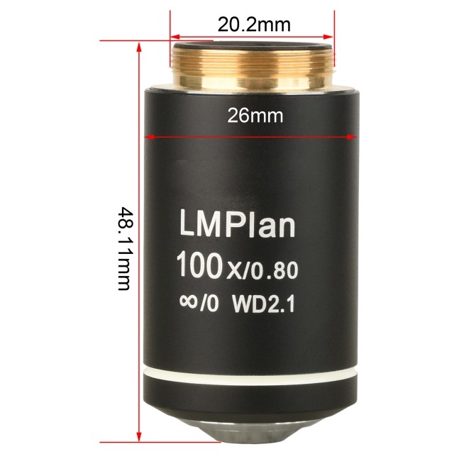 KP-LM100X 100X无限远长工作距离平场消色差显微镜物镜图片