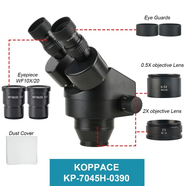 KP-7045H-0390 3.5X-90X黑色双目立体显微镜镜头图片
