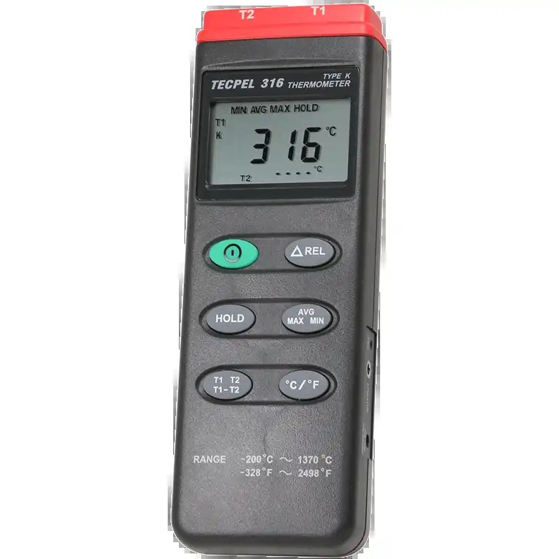 TECPEL DTM-316双输入热电偶温度计电脑连线RS-232 (电脑软体选购)图片