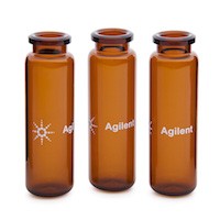 Vial, crimp top, headspace, amber, round bottom, certified, 20 mL, 23 x 75 mm, 100/pk图片