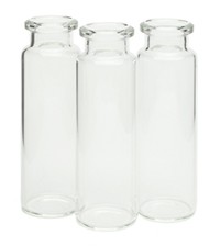 Headspace crimp top vial kit, 20 mL, clear, flat bottom, silver aluminum cap, PTFE/silicone septa, 100/pk图片