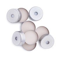 Caps/septa, crimp, headspace, 20 mm, silver, magnetic, with 5 mm opening, PTFE/silicone septa, 100/pk图片