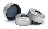 Caps/septa, crimp, headspace, 20 mm, silver aluminum safety cap, molded PTFE/butyl septa, 100/pk图片