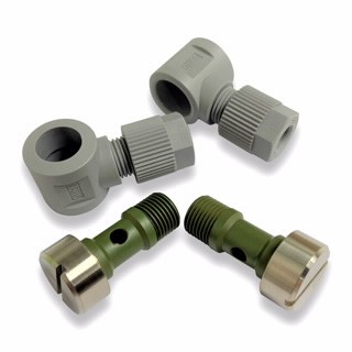 Water cooling kit, plastic, for 4 mm ID x 6mm OD tubing, for V301, V551, V701, V1001, 304 FS, 305 FS, 404 FS, 704 FS, 804 FS turbo pumps图片