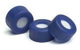 Cap, screw, blue, certified, preslit PTFE/silicone, 500/pk图片