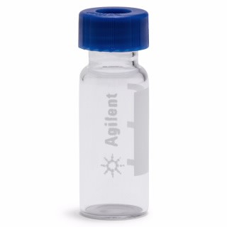 Vial pack, screw top, pre-assembled, clear vials with write-on spot, blue caps, certified, PTFE/silicone/PTFE septa, 2 mL, 100/pk图片
