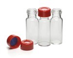 Screw top vial kit, 2 mL, clear, red cap, preslit PTFE/silicone septa, 100/pk图片