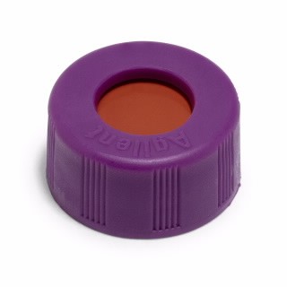 Cap, screw, purple, PTFE/silicone septa, 100/pk图片