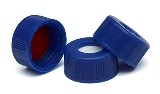 Cap, screw, blue, certified, PTFE/silicone septa, 500/pk图片