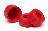 Cap, screw, red, PTFE/silicone/PTFE septa, 100/pk图片