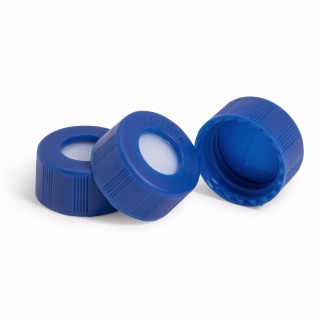 Cap, screw, blue, preslit PTFE/silicone, 100/pk图片