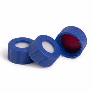 Cap, screw, blue, certified, PTFE/silicone septa, 100/pk图片