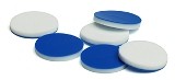 Septa, for screw top caps, certified, preslit PTFE/silicone, 100/pk图片