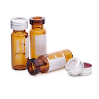 Crimp top vial kit, 2 mL, amber vials, silver caps, PTFE/silicone septa, 100/pk图片