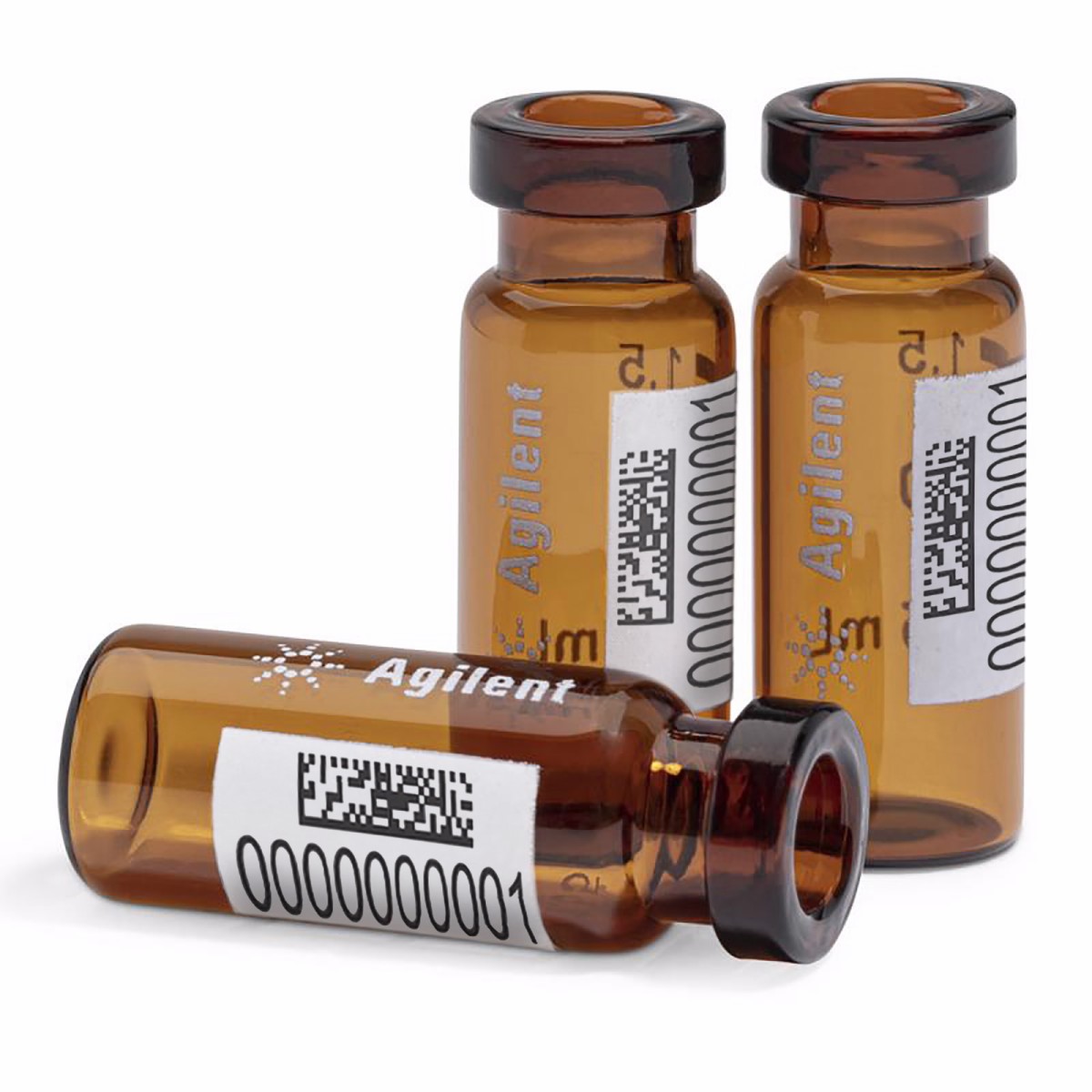 样品瓶,钳口,棕色,带书写签,经认证,2 mL图片