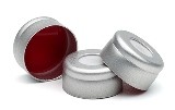 Cap, crimp, silver aluminum, certified, PTFE/silicone septa, 11 mm, 1,000/pk图片