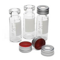 MS analyzed vial kit. Includes 2 mL clear crimp top vials with write-on spot, silver aluminum caps, PTFE/silicone septa. 100 of each图片