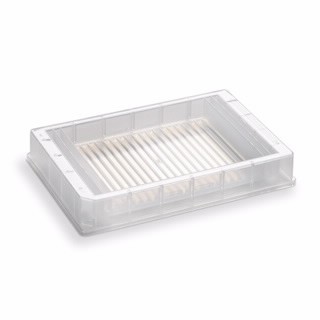 Reservoir, unique 5 cavity, polypropylene, 4 control wells 3.25 mL each, main wells 86.3 mL, 24 pyramid base geometries, 19 mm height, 25/pk图片