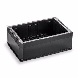 Reservoir, single cavity, black, polypropylene, 300 mL, 96 pyramids base geometry, 44 mm height, 25/pk图片