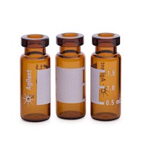 Crimp/snap top vial, for CE, 2 mL, amber, write-on spot, 100/pk图片