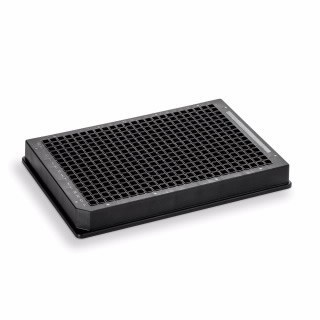 Storage/reaction microplate, 384-well, black, polypropylene, 58µL/square well, spherical bottoms, 14.5 mm height, 60/pk图片