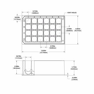 存储/反应微孔板,24孔,聚丙烯,10 mL/方形孔,圆底,44 mm高,5/包,用于202061-100样品包.图片