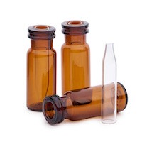 Vial, crimp/snap top, amber, 300µL fixed insert, 100/pk图片