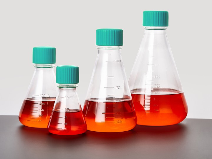 带挡板三角培养摇瓶, PETG, 1000 L,密封盖,灭菌, TAB111000图片